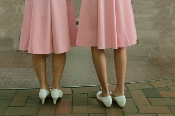 Photo knee-length dress